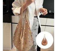 HIOPOIUYT Women Fashion Armpit Bag Handbag All-matching Beach Knitting Shoulder Seaside Trendy Underarm Women Beach Knitting Underarm Fashion Handbag Lovely Shoulder