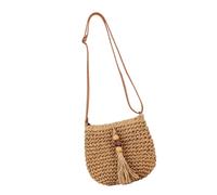 HIOPOIUYT Women’s Handwoven Straw Bag Bohomian Beach Purse Vacation Crossbody Bags With Adjustable Strap For Various Occasion Vacation Beach Bag