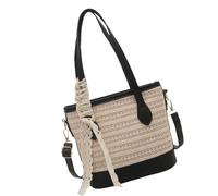 HIOPOIUYT Women Shoulder Bag Trendy Handbag Straw Bucket Simple Messengers Large Capacity Crossbody For Daily Lovely Crossbody For Women Straw Bucket Simple Shoulder Beach