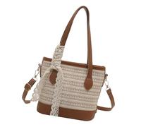 HIOPOIUYT Women Shoulder Bag Trendy Handbag Straw Bucket Simple Messengers Large Capacity Crossbody For Daily Lovely Crossbody For Women Straw Bucket Simple Shoulder Beach