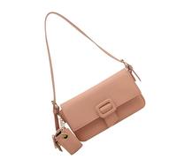HIOPOIUYT Women Underarm Bag Solid Color Shoulder Fashion Commuting Retro Handbag All-matching Armpit With Pendent Women Solid Color Armpit Trendy Handbag And Purse Retro Shoulder