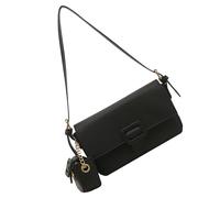 HIOPOIUYT Women Underarm Bag Solid Color Shoulder Fashion Commuting Retro Handbag All-matching Armpit With Pendent Women Solid Color Armpit Trendy Handbag And Purse Retro Shoulder