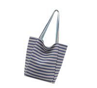 HIOPOIUYT Women's Toted Handbag Stripe Canvas Toted Bag Purse Stylish Casual Trendy Shoulder Bag Large Capacity Hoboes Handbags Shoulder Handbag Purse