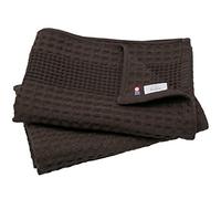 HIORIE Imabari Towel, 2-Piece Bath Towel Set, Waffle Design, Brown