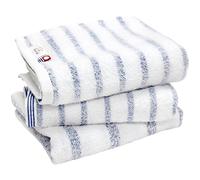HIORIE Imabari Towel, 3-Piece Hand Towel Set, Japanese Towels, Stripes Towel, Absorbent, Quick-Dry, Thin, Blue