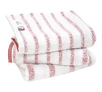 HIORIE Imabari Towel, 3-Piece Hand Towel Set, Japanese Towels, Stripes Towel, Absorbent, Quick-Dry, Thin, Red