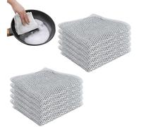 hioseyre 10Pcs non-scratch Scouring Cloths, Multi-purpose Metal Cleaning Cloth, Reusable lint-free Rags, Wet and Dry, Anti-scratch Steel Wire Dish Cloth Kitchen Cleaning Coth