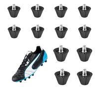 hioseyre 12Pcs Rugby Studs, Football Studs with 5Mm Screws, Plastic Stud for Football Boots Replacement Parts, Suitable for Most Adult Children Boys Girls Football Shoes (Black 13mm/16mm)