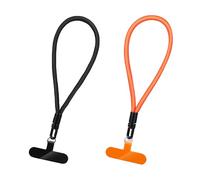hioseyre 2Pcs Phone Wrist Strap, Simple Black and Orange Phone Lanyards for Iphone, Universal and Portable Phones Wrist Strap Anti Theft, Suitable For Most Phone's Cases (with Curing Gasket)