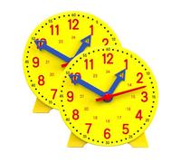 hioseyre 2PCS Teaching Clocks for Children Yellow Kids Clock learn to tell the time clock 24-Hour Time Teaching & Demonstration