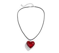 hioseyre Red Heart Pendant Necklace, Adjustable for Women & Girls, Beautiful Love Choker Easy to Match, Versatile & Fashionable