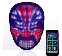 HIOUME LED Lighted Face Transforming Mask, Shining Mask for Fun Parties Birthday Festival Cosplay Halloween Costume, APP or Gesture Control, Rechargeable