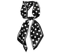 Hioyiwse Head Scarf Hair Neck Scarves For Women Purse Bag Scarfs For Handbags Silky Long Thin Satin Headscarf Fashion, B5-white Dots on Black Background(5.9 X 59inch, 59