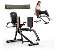 Hip Abductor Machine for Women/Men, Compact Glute Machine & Leg Exercise Equipment with Resistance Band, 2-Level Booty Builder Machine for Home Gym