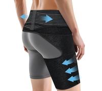 Hip Brace for Women & Men, Sciatica Pain Relief Devices, Adjustable Compression Wrap Support for Arthritis, Pulled Thigh, Hip Fleхоr Strain, Groin Injury, Hamstring Pull (Black, Right)
