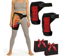 Hip Brace, Hip Heating Pad Support Brace with 3 Heat Levels, Adjustable Support Harness for Improving Comfort and Mobility(2PCS)