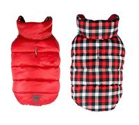 Hip Doggie HD-5GHRD-M Gingham Reversible Puffer Vest Red M