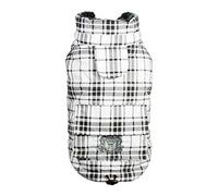 Hip Doggie HD-5PDSW Plaid Puffer Vest Dog Coat, M, White