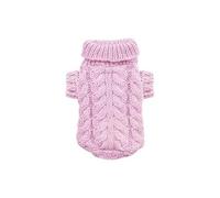 Hip Doggie HD-7ACP-XS Angora Cable Knit Sweater - Dog Jumper, XS, Pink