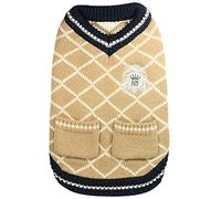 Hip Doggie HD 7PVT S Royal Crest Sweater Vest/Tan Dog Jumper