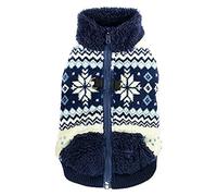 Hip Doggie HD-7SVN-L Soft Snowflake Fleece Vest - Dog Jumper, L, Blue