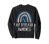 Hip Dysplasia Ribbon Beige Blue Hip Dysplasia Awareness Sweatshirt