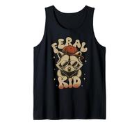 Hip Feral Kid Cool Raccoon Retro Vibe for Son, Nephews Tank Top
