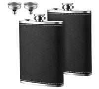 Hip Flask, 2 Pack 8oz Hip Flasks for Men, Flask Alcohol with 2 PCS Stainless Steel Funnel for Camping Hiking Outdoor Adventures, Social Gatherings and Gift Giving