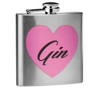 Hip Flask 6oz - Stainless Steel Designer Flask with Skull & Anchor Engraving - Leakproof, Pocket-Friendly Liquor Flask for Whiskey, Rum, Gin (Gin Design)