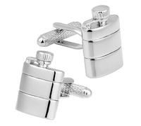 Hip Flask Cufflinks - Onyx Art CK865 Men's Novelty Gift In Premier Life Packaging