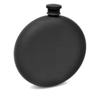 Hip Flask for Liquor Matte Black 8 Oz Stainless Steel Leak-Proof Circular with Funnel in Gift Package for Men & Women.