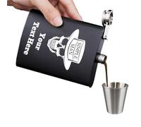Hip Flask for Men Personalised 8oz Stainless Steel Whisky Flask Custom Engraved with Text and Photos Gift for Dad, Husband, Groomsmen | Fathers Day, Christmas, Wedding Present (Text customisation)