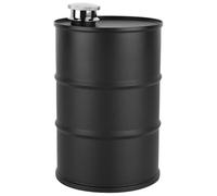 Hip Flask, Oil Barrel Oversized Flask 700ml Portable Stainless Steel Beer Barrel Wine Liquor Hip Flask with Sealing Lid Stainless Steel Whisky Flask Pocket Flask for Women Men(Black)