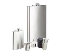 Hip flask set Stainless steel flask drinking bottle with cups 1.8 l 4 cups