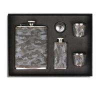 Hip Flask Set Stainless Steel Flask of Gifts for Men 8OZ Black camouflage