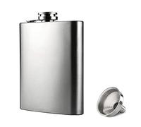 Hip Flask with Funnel, 4 oz Stainless Steel Whiskey Flask 100% Leak Proof, Portable Pocket Hip Flask for Liquor for Men