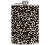 Hip Flasks for Liquor for Men,Classic Leopard Print,Stainless Steel Leakproof Flask with Funnel Flask