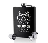 Hip Flasks for Men Personalised Hip Flask Custom Engraved Hip Flasks for Groomsmen Best Man Groom 6oz Stainless Steel Flask for Groomsman Best Man Groom Usher Gifts for Occasion(Design 4)