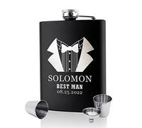 Hip Flasks for Men Personalised Hip Flask Custom Engraved Hip Flasks for Groomsmen Best Man Groom 6oz Stainless Steel Flask for Groomsman Best Man Groom Usher Gifts for Occasion(Design 3)