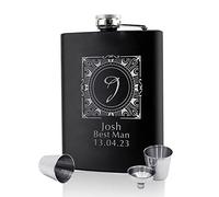 Hip Flasks for Men Personalised Hip Flask Usher Flask Groomsmen Gifts Best Man Gift for Wedding Christmas Custom Engraved 6oz Stainless Steel Flasks for Groom Father of The Bride (design1)