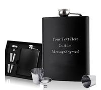 Hip Flasks for Men Personalised Hip Flask Usher Flask Groomsmen Gifts Best Man Gift for Wedding Christmas Custom Engraved 6oz Stainless Steel Flasks for Groom Father of The Bride (Design 3)