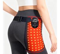 Hip Heating Pad - Cordless Infrared Vibration Hip Massage, 660nm & 850nm Red Light, 8 Modes 20 Intensity Levels, Wireless Washable Hip Support Brace for Waist/Thigh/Buttock Warm Comfort