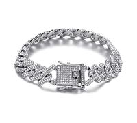Hip Hop 13.5MM Prong Chain 2 Row Iced Out Bling Rhinestone Zircon Paved Necklaces Bracelets For Men Women Jewelry
