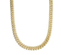 Hip Hop 13.5MM Prong Cuban Chain 2 Row Bling Rhinestone Zircon Paved Necklaces Bracelets For Men Women Jewelry-Gold Necklace,20inch