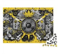 Hip Hop Boombox Art Print Jigsaw Puzzles Puzzle for Adults Kids. 1000 Pieces Impossible Challenge Toy Educational Game Home Decoration for Educational Games Gifts 38x26cm/1000pcs