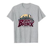 Hip Hop Born in The Bronx Urban NYC Skyline Art T-Shirt, Men, Heather Grey, 3XL