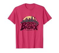 Hip Hop Born in the Bronx Urban NYC Skyline Art T-Shirt, Men, Red Heather, 3X-Large