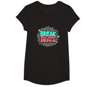Hip Hop Break Beats Retro Graffiti Style Music Art T-Shirt, Girls, Black, Medium