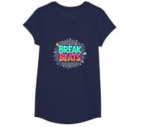 Hip Hop Break Beats Retro Graffiti Style Music Art T-Shirt, Girls, Navy, XS