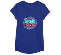 Hip Hop Break Beats Retro Graffiti Style Music Art T-Shirt, Girls, Royal Blue, XS